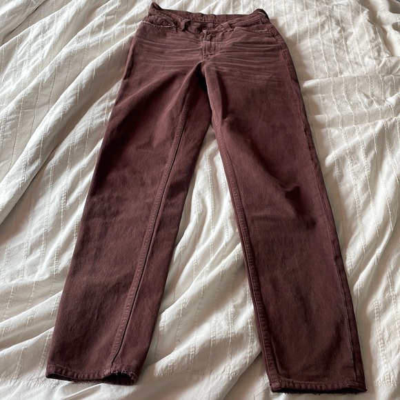 MOTHER Snacks! High Waisted Twizzy Skimp in Brown - Picture 1 of 7